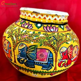 Decorative Wedding Pots / Designed Wedding Pots/ Elephant Designed Wedding Pots(2 Pots With 2 Lids) 